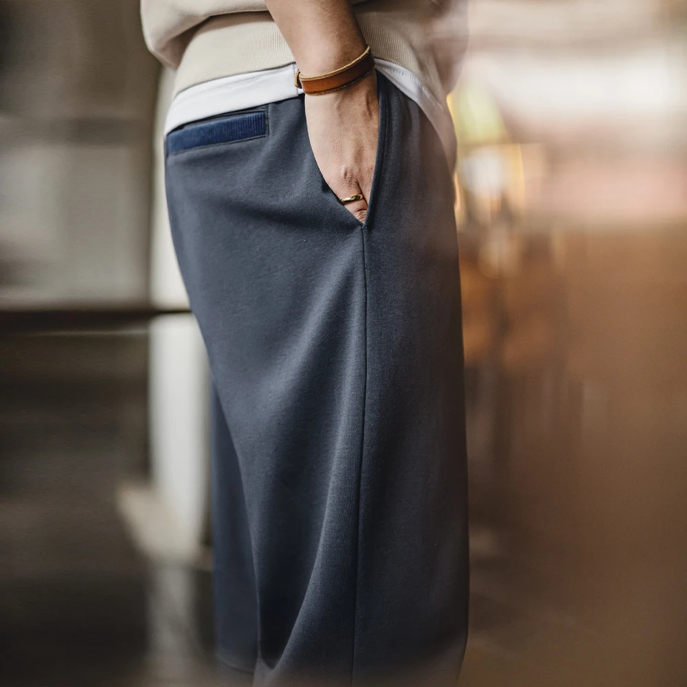 Maden Pantalones de chándal informales de color sólido para hombre, primavera, con cintura elástica, diseño suelto y recto con puños para pantalones deportivos