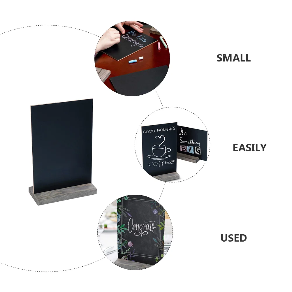 Dupla face Quadro, Sinal Board, Mini Chalk, Message Tabletop, Stand Two