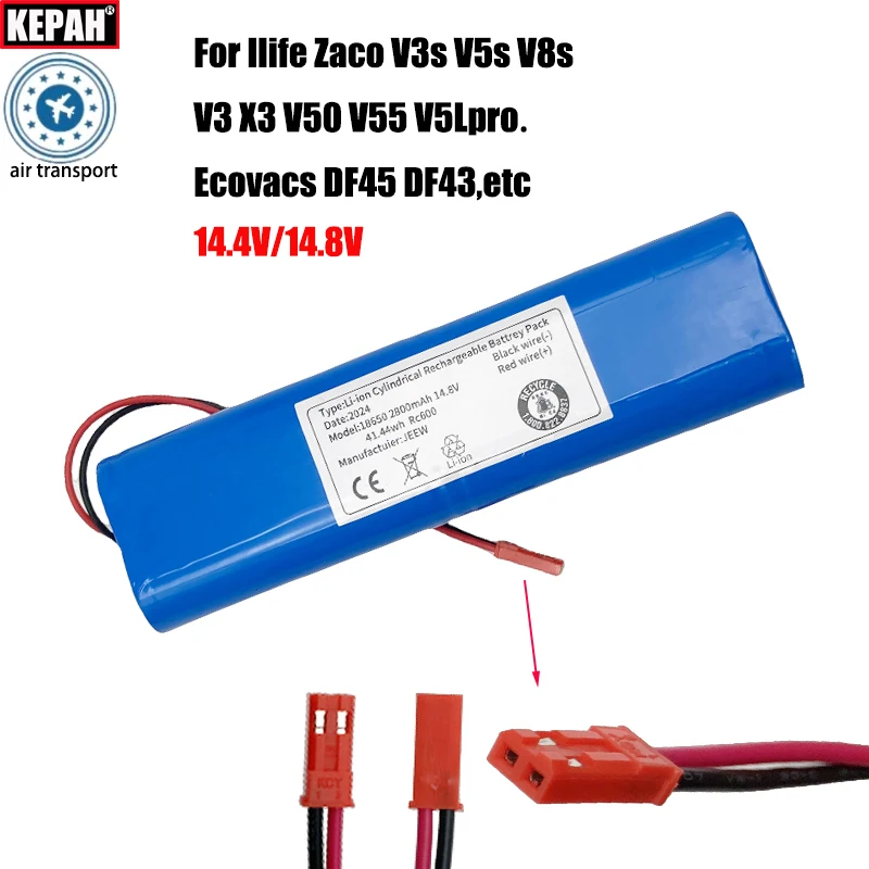 Original lithium battery For Ilife Zaco V3s V5s V8s Ecovacs DF45 DF43 V3 X3 V50 V55 V5Lpro 14.4V Robot Vacuum Cleaner parts