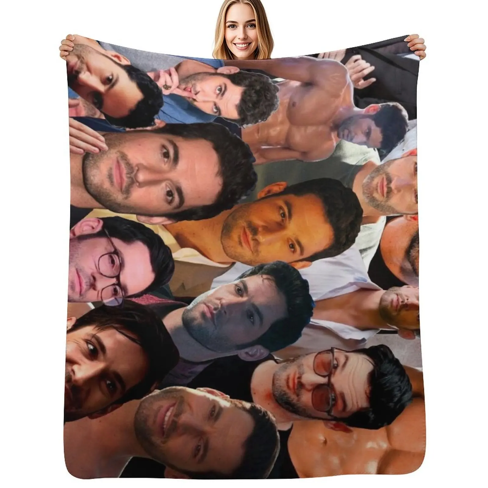 Tom Ellis Photo Collage Throw Blanket Loose Picnic Weighted Single Blanket