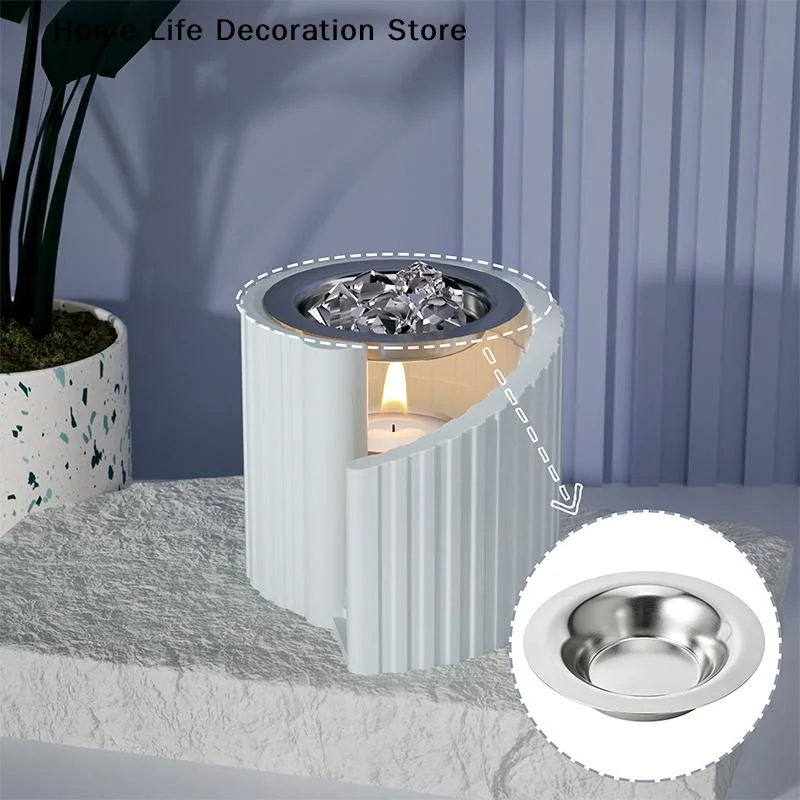 【H】1/2/4pcs Wax Melt Warmer Stainless Steel Melting Tray Replacement Dish For Home Bedroom Living Room Aromatherapy Spa Use