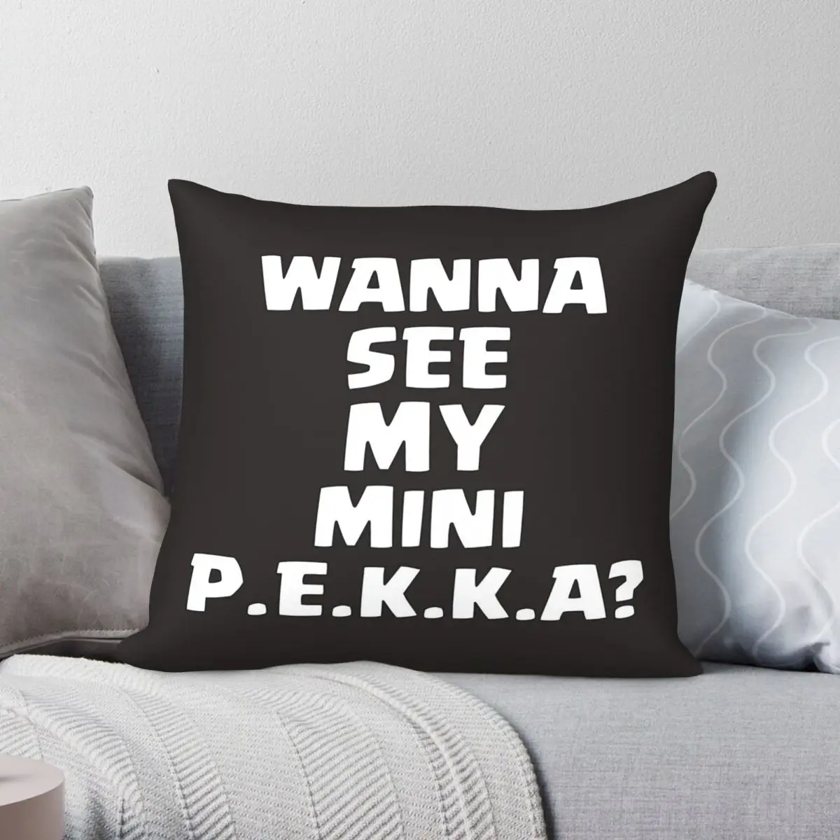 Clash Royale Wanna See My Mini P.E.K.K.A Square Pillowcase Polyester Linen Velvet Printed Zip Decor Pillow Seater Cushion Cover