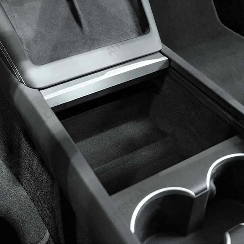 Central Control Storage Box for Tesla Model 3/Y+ Modely Juniper Center Console Organizer Tray Armrest Cubby Drawer Accessories