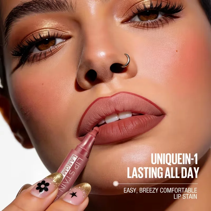 Lip Stain Liquid Lip Liner Marker Pen Long Lasting Waterproof Matte Lip Tint Highly Pigmented Nude Lip Contour Makeup For Women