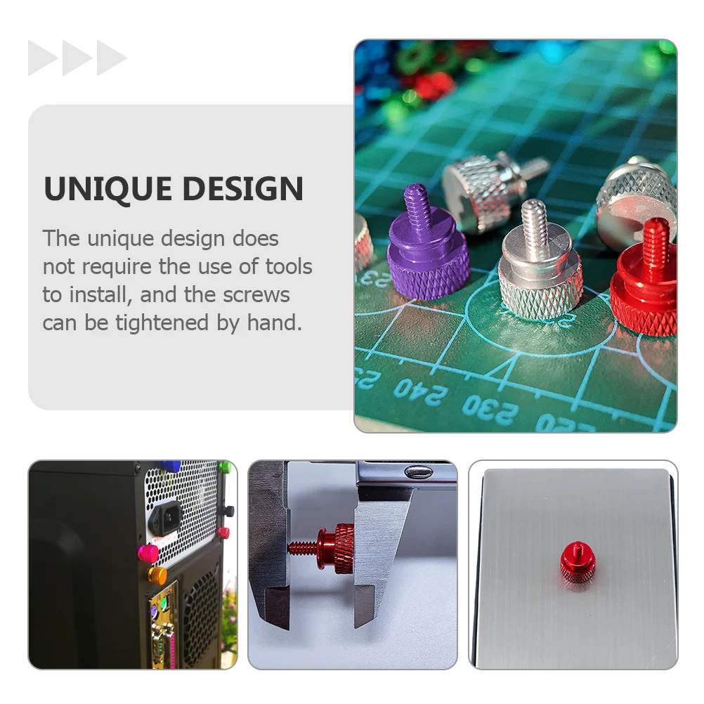 

10pcs Colored Screws Aluminum Alloy Knurled Thumbscrew For Computer Case Pci Slot Motherboard Installation Chassis Fixing Screw