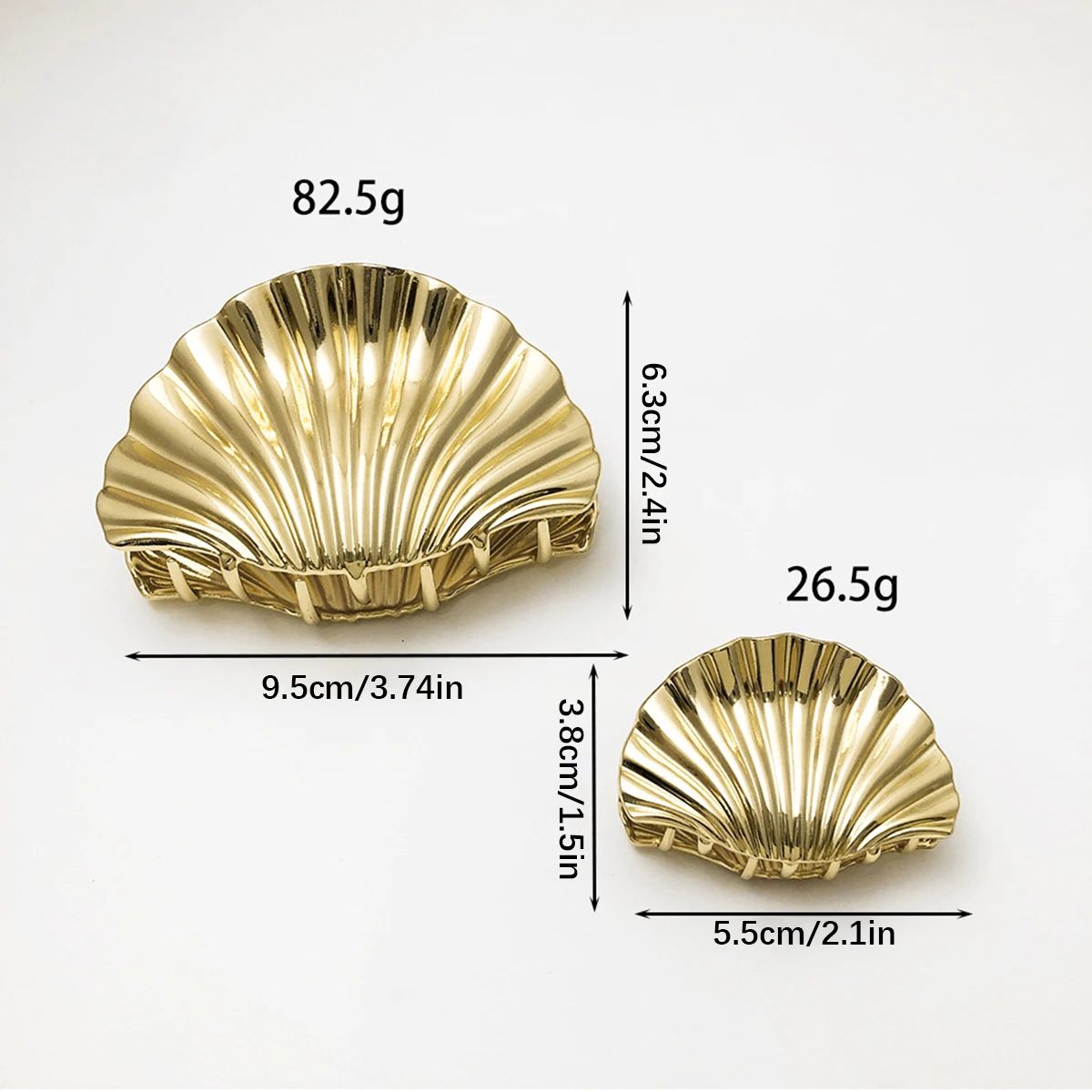 Light luxury shell type environmentally friendly alloy grab clip, back of the head pan hairpin, fashion horsetail shark clip