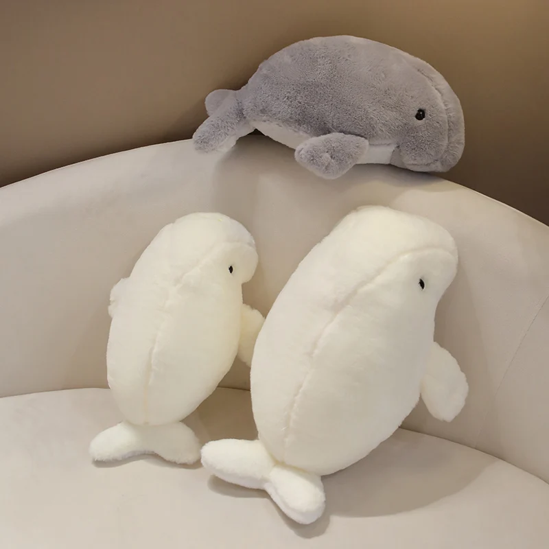 Kawaii Manatee Anime Cute Dugong Plushie Sea Cow Plush Toys Lifelike Animals Simulation Stuffed Doll Kawai Toy Gifts