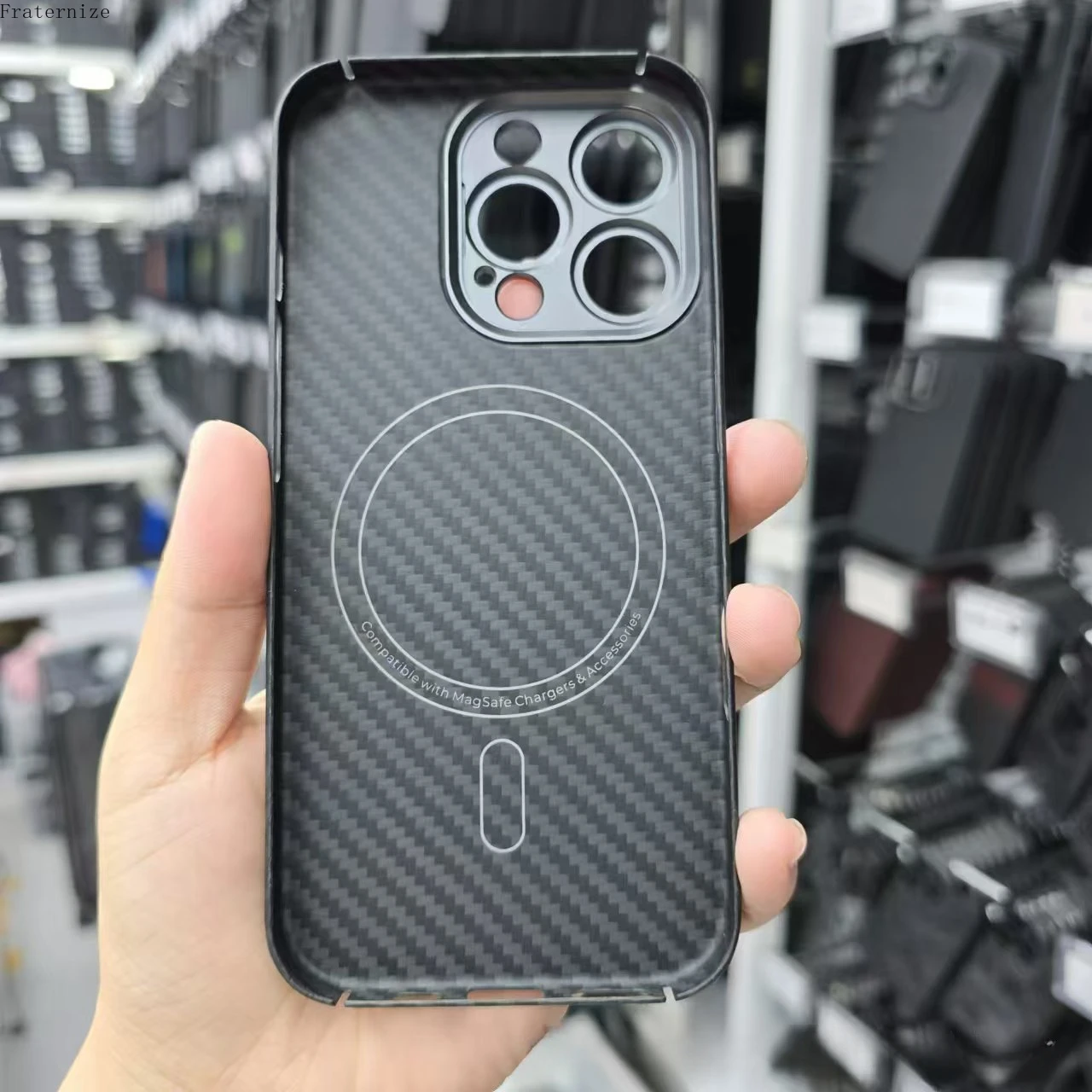 Магнитный чехол для iPhone 16 Pro Max из натуральной углеродной ткани, арамидный чехол, защитный металлический кронштейн, защитная крышка для объектива