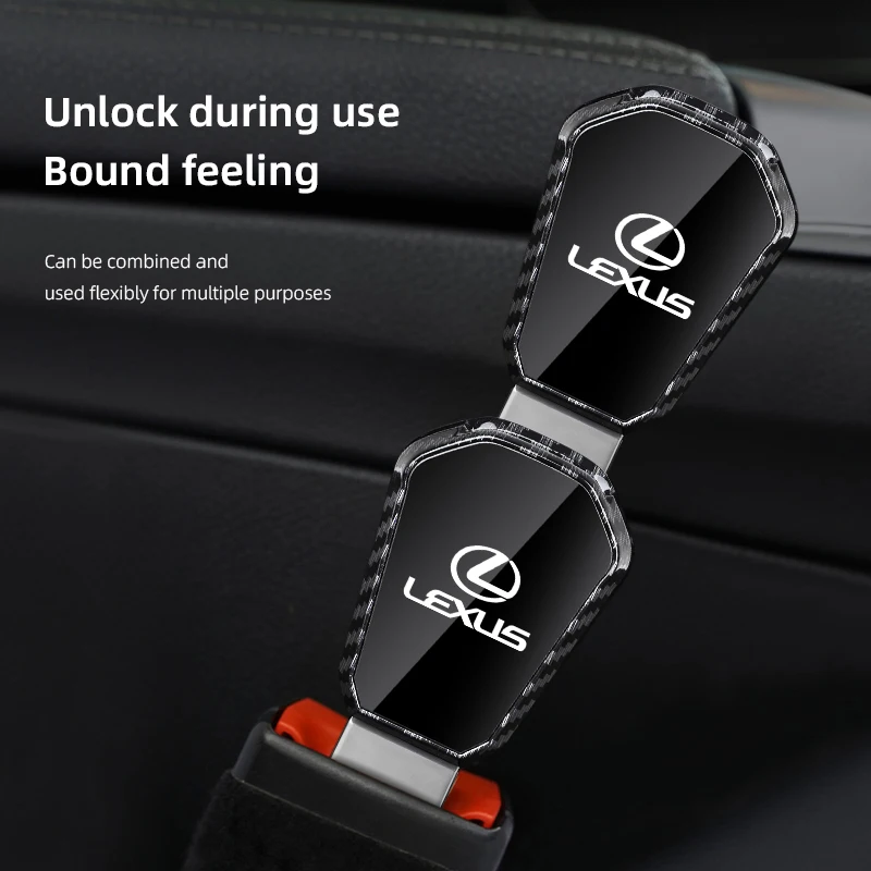 ألياف الكربون مقعد السيارة حزام كليب موسع شارة معدنية قفل مشبك لكزس RX300 IS200 IS250 ES350 Ct200h UX250h NX300h RX350 LS