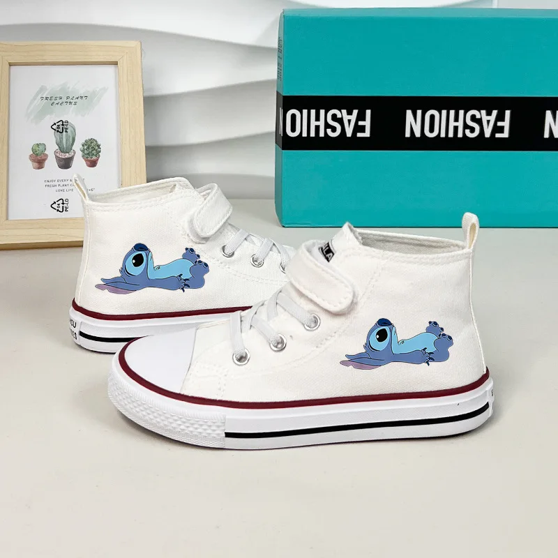 Lilo Stitch Canvas Sneakers High Top Canvas Shoes Cute Cartoon Shoes Summer Fashion Casual Sports Streetwear Sneakers