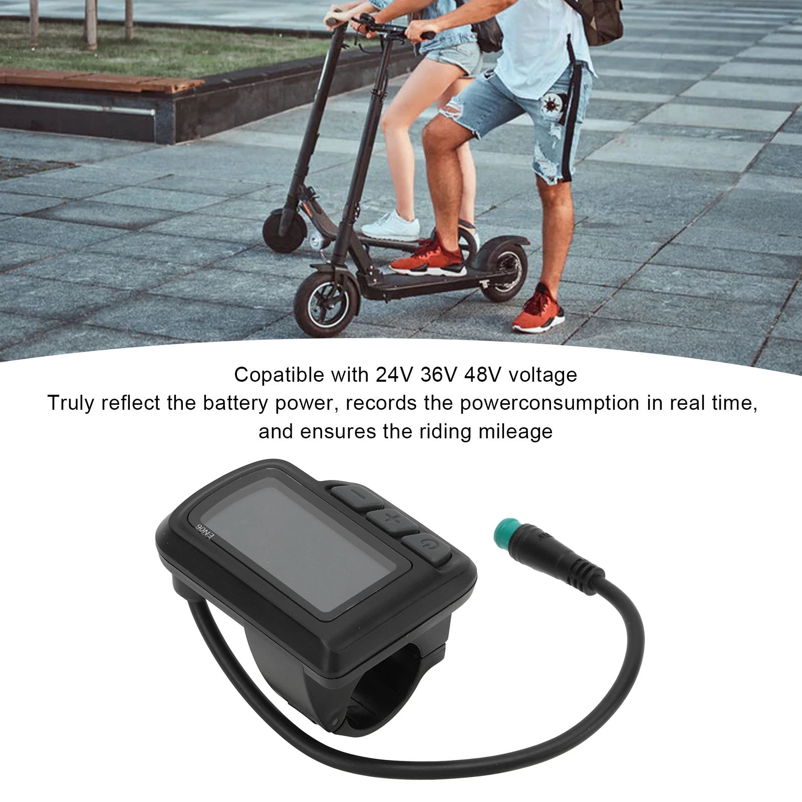 24V/36V/48V Electric Bike LCD Display Replacement Good Toughness Internal Circuit Electric Bike EN06 Display for Mountain Bike
