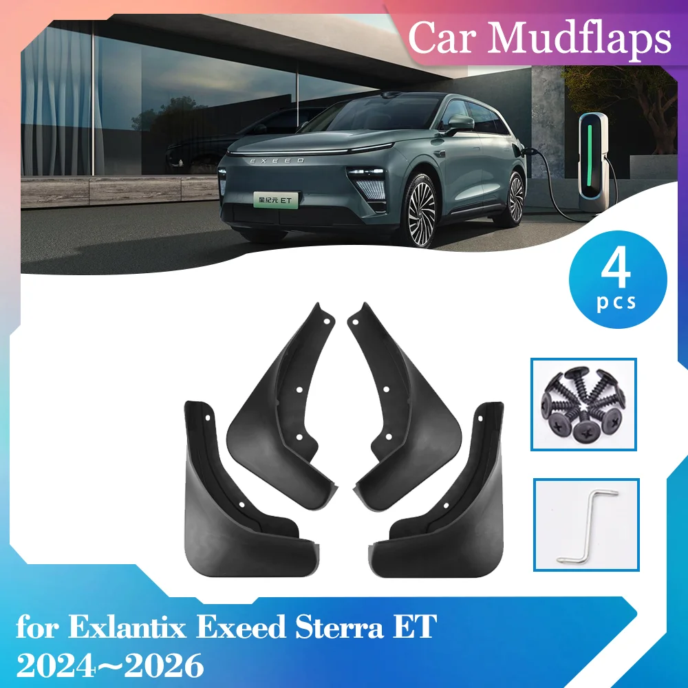 

Car Mud Flaps for Exlantix Exeed Sterra ET 2024~2026 Mudflaps Mudguards Splash Guards Front Rear Wheel Fender Part Accessories