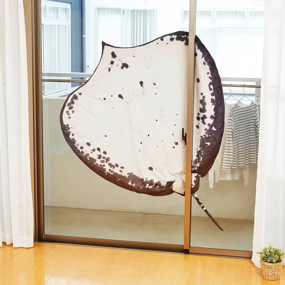 Lifelike Manta Ray Fish Plush Toys Simulation Devil Ray Carpet Pillow Doll Air Conditioner Room Nap Pause Quilt Tatami Cushion