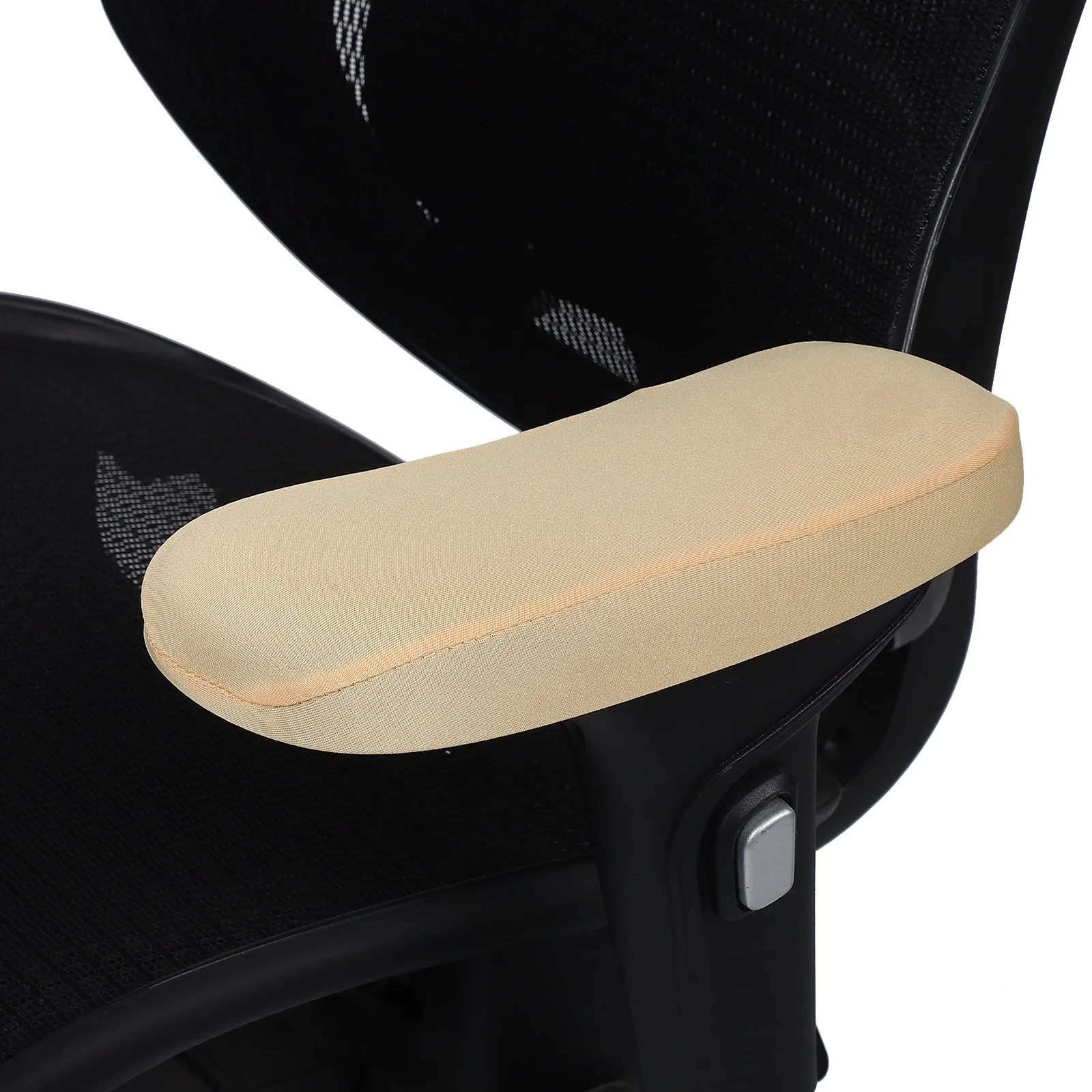 2Pairs Elastic Armrest Protector Sleeves Snug Fit Removable Cover for Gaming Office Chair Beige Washable Office Chair Arm Covers