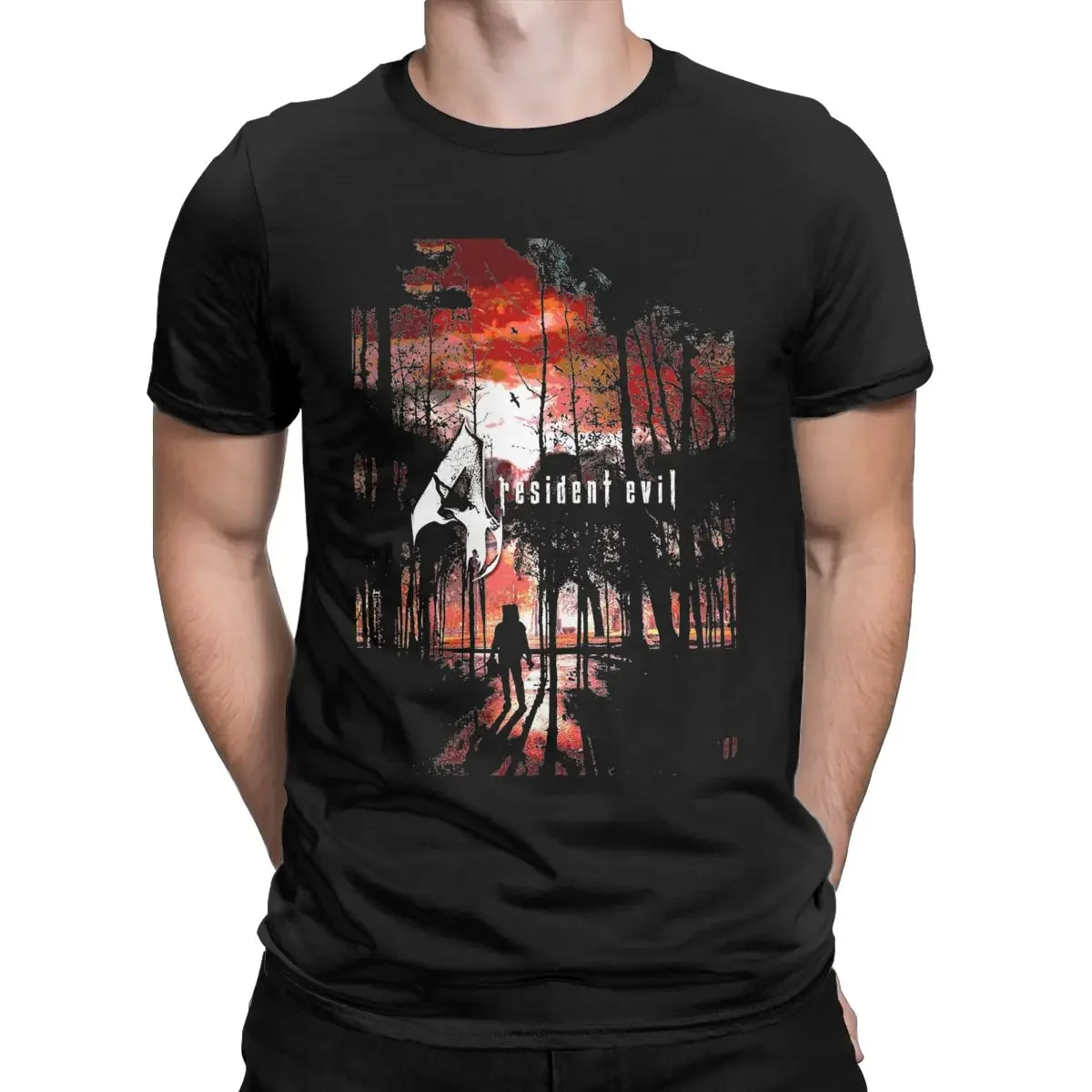 Residents Evils Horror Zombie Game T-Shirts Men O Neck Cotton T Shirt Gothic Game movie Short Sleeve Tee Shirt Printing Clothing