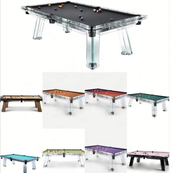 Factory Direct Custom Designer Portable 7ft 8ft 9ft Professional Modern Luxury Glass Pool Table Solid Wood Rails Eco-Friendly