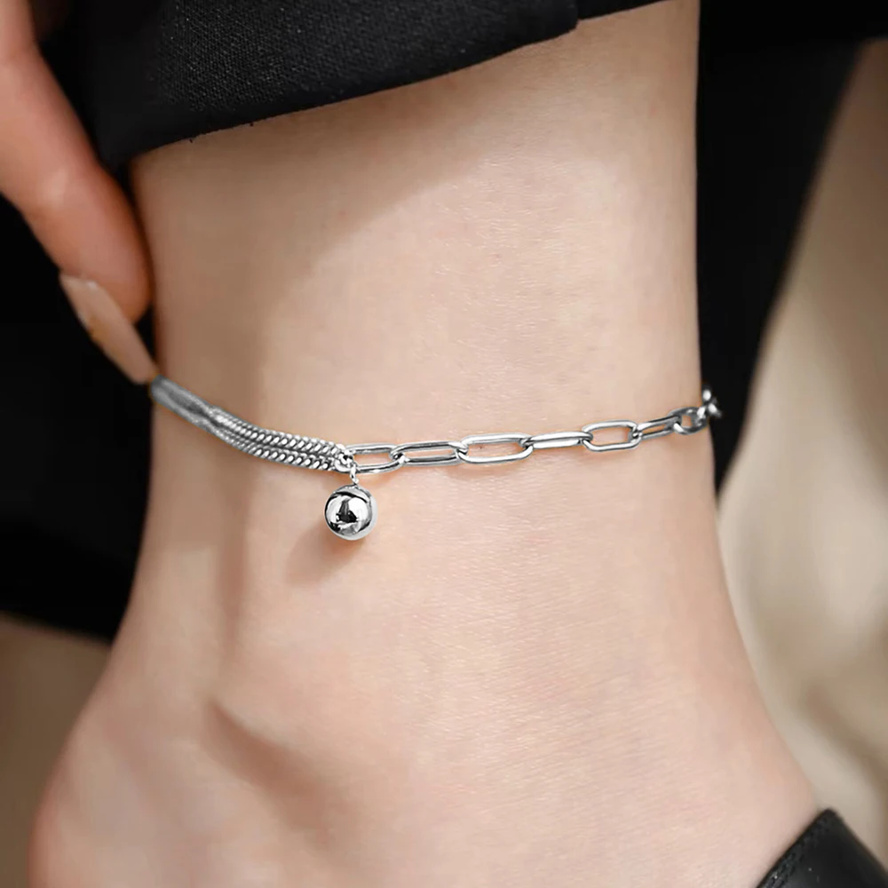 Stainless Steel Anklet Minimalist Fashion Round Pendant Chain Senior Anklet For Women Jewelry Banquet Fine Gifts Everyday Wear