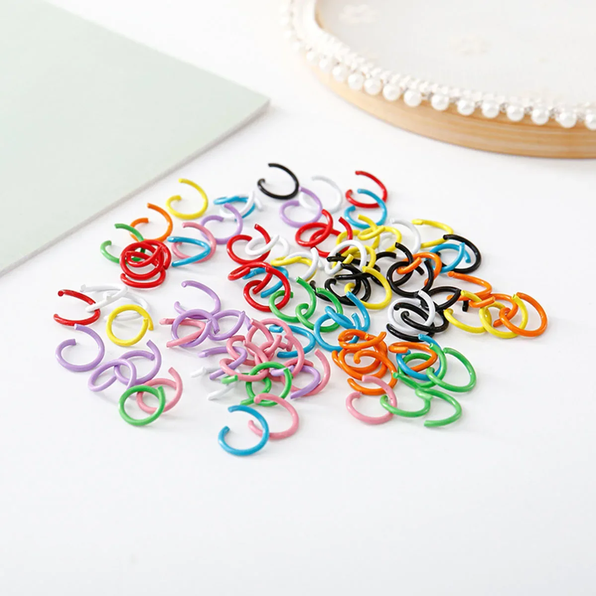 

400Pcs/Lot 1.2x8mm Colorful Metal Open Jump Rings Split Jump Ring Connector for DIY Jewelry Making DIY Accessories