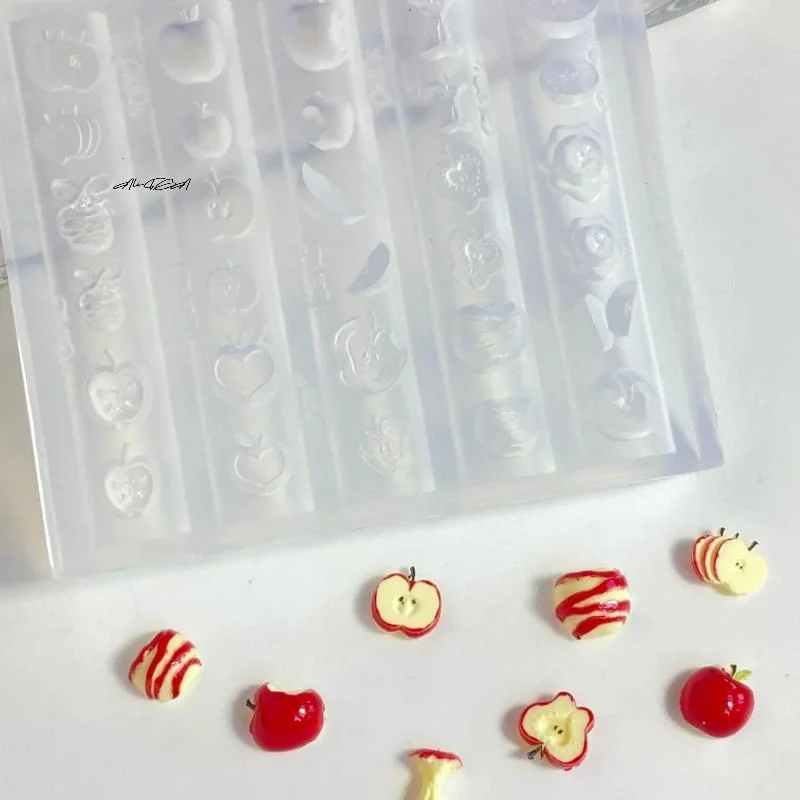 3D Silicone Nail Mold Cartoon Cute Animals & Fruit Design DIY Transparent Manicure Tools for Nail Art Decoration