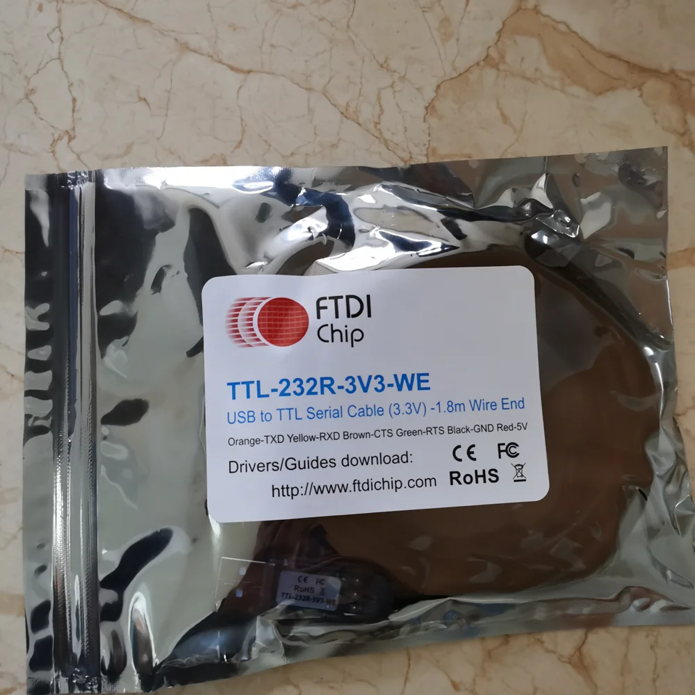 FTDI USB to UART TTL Serial Cable for PLC MCU SMT32 Dev EVB Board Debug Program Config Download Cable TTL-232R-3V3-WE-1800