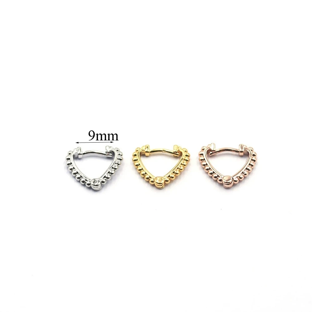 1 PCS Gold Color Copper Closed Circle Heart Hoop Earring for Women Men Hollow Geometric Ear Cartilage Piercing Cuff Jewelry