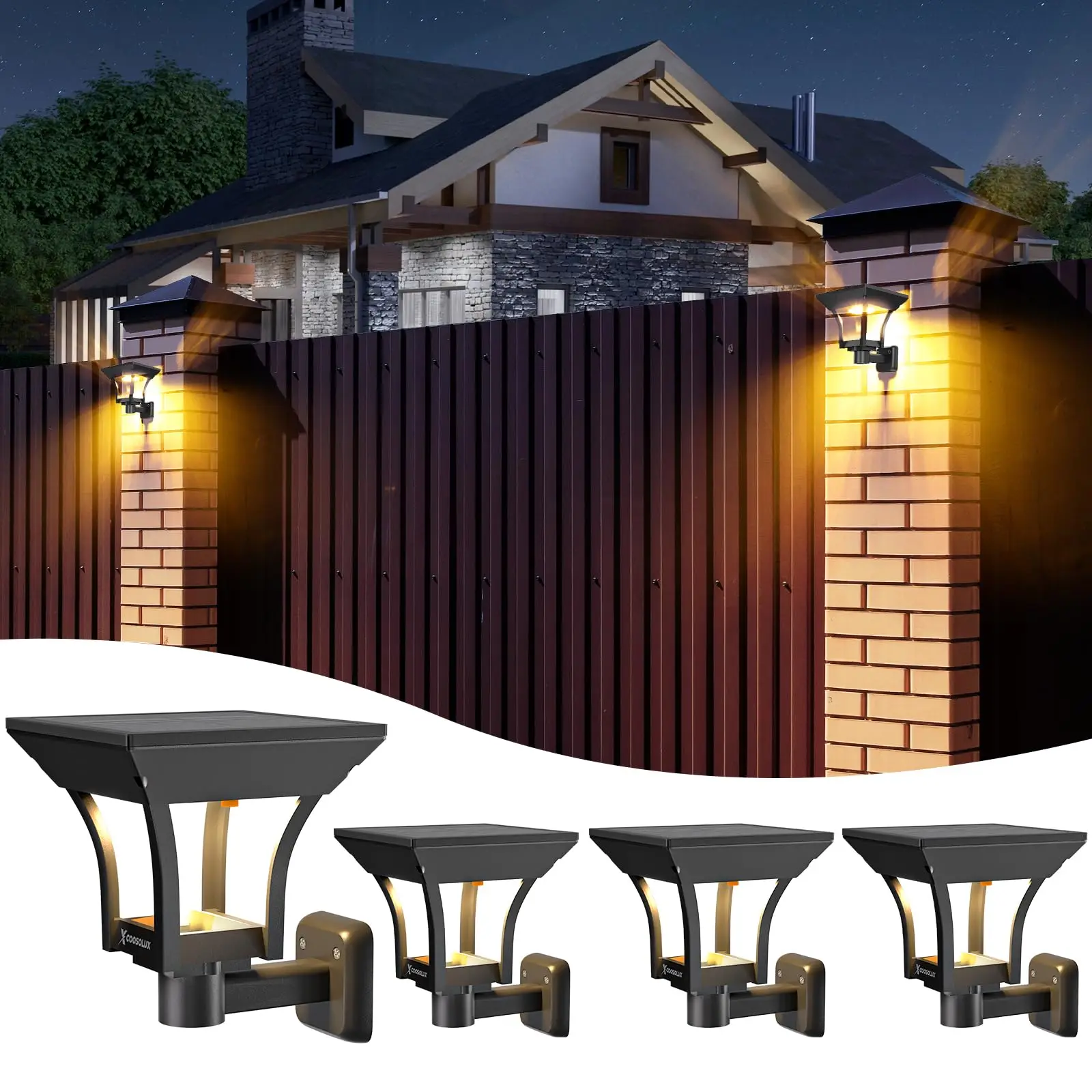 

Outdoor Solar Landscape Wall Lights IP65 Waterproof LED Solar Powered Garden Lights for Patio Lawn Porch Walkway Backyard