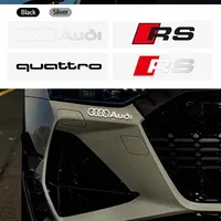 2Pcs Car Styling PVC Logo Side Body Fender Windshield Trunk Bumper Sticker For Audi RS S Line A3 A4 A5 A6 A7 Quattro Q2 Q3 Q5 Q7