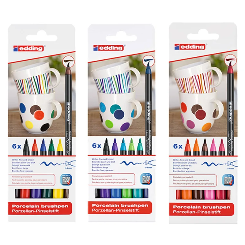 6 Colors Ceramic Paint Pen Set Waterproof Drawing Marker DIY Creative Graffiti for Coffee Mug Hand Painting Art Craft Supplies