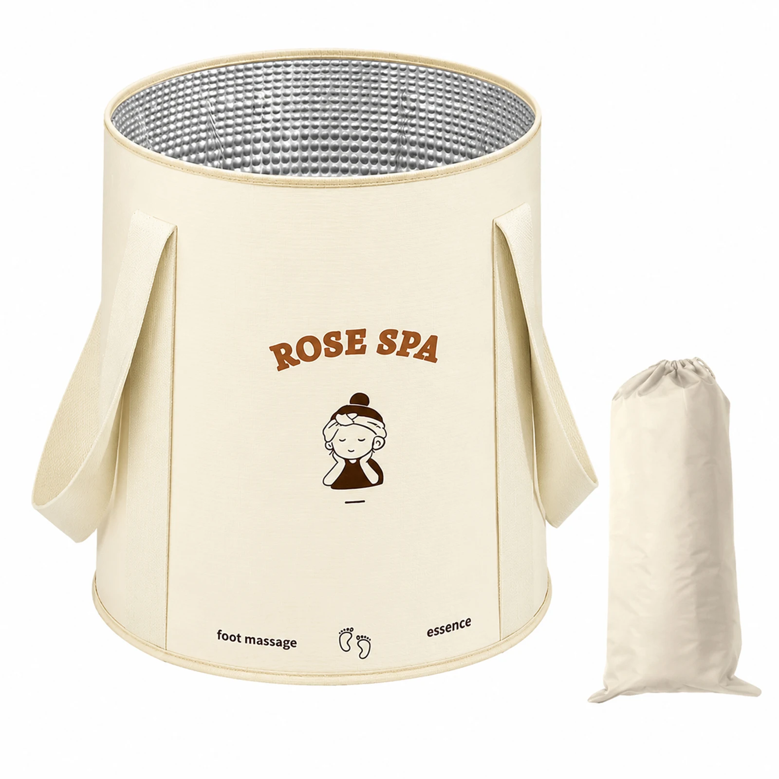 Portable Foldable Foot Spa Bucket Insulated Waterproof Material Adjustable Height Covers Lower Legs for Home Travel Office Use