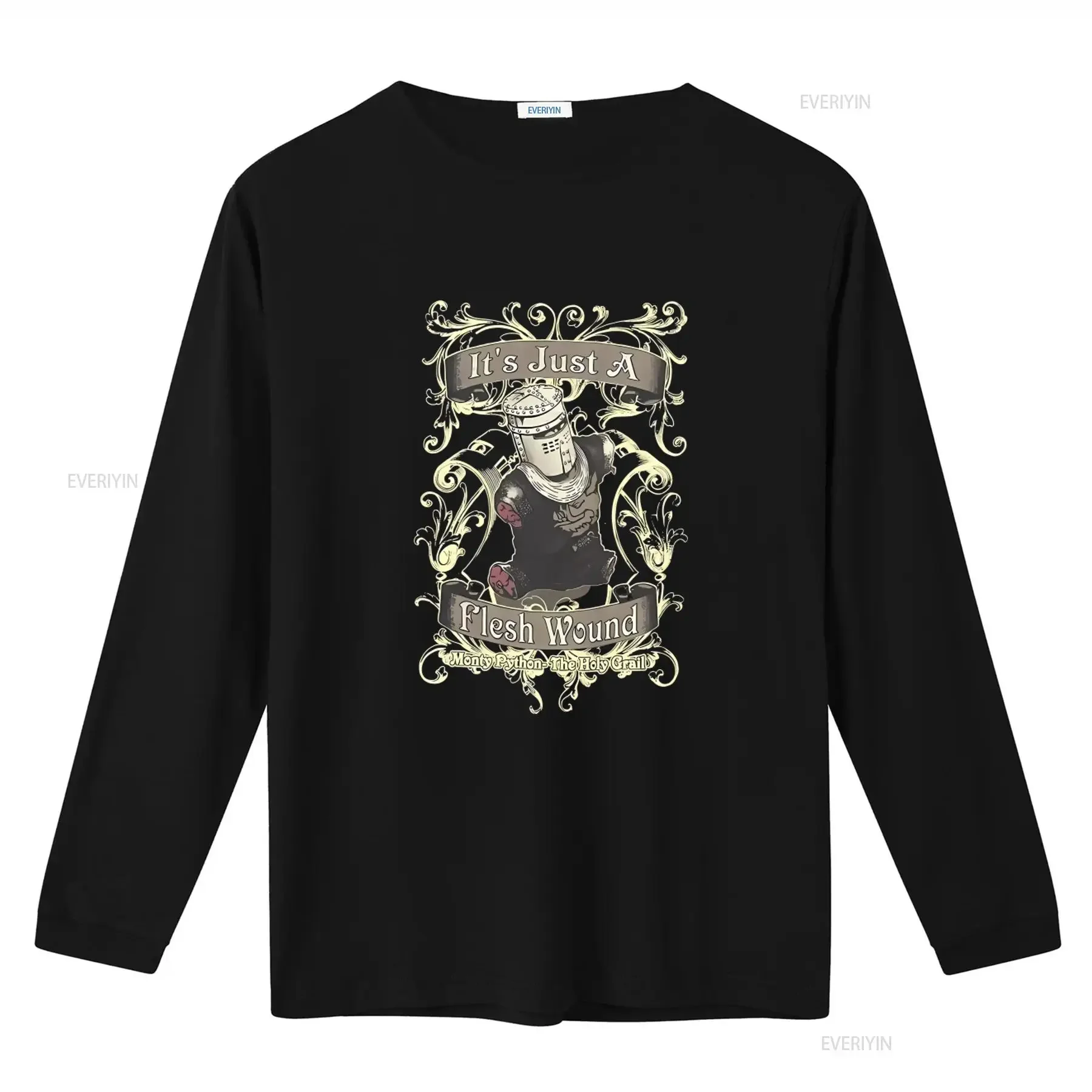 Monty Python And The Holy Grail T Shirt Men's Adult Size XL Its Just A Flesh Wound Design vintage Washed Versatile