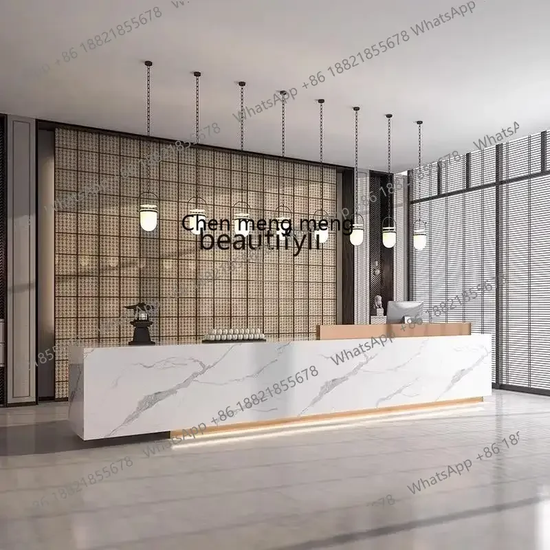 A182 C Customized high-end slate company Hotel lobby front desk Sales department Marble reception desk Coffee shop checkout page