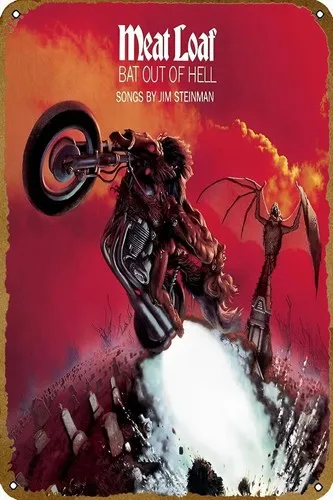 Meat Loaf ;;Bat Out of Hell;; Posterdruck-Blechschild für Wanddekoration, Metallschilder