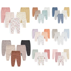 Kiddiezoom 5 Pcs/Lot Cute Cartoon Baby Boy Girl Pants 0-12Months Cotton Soft Newborn Pants