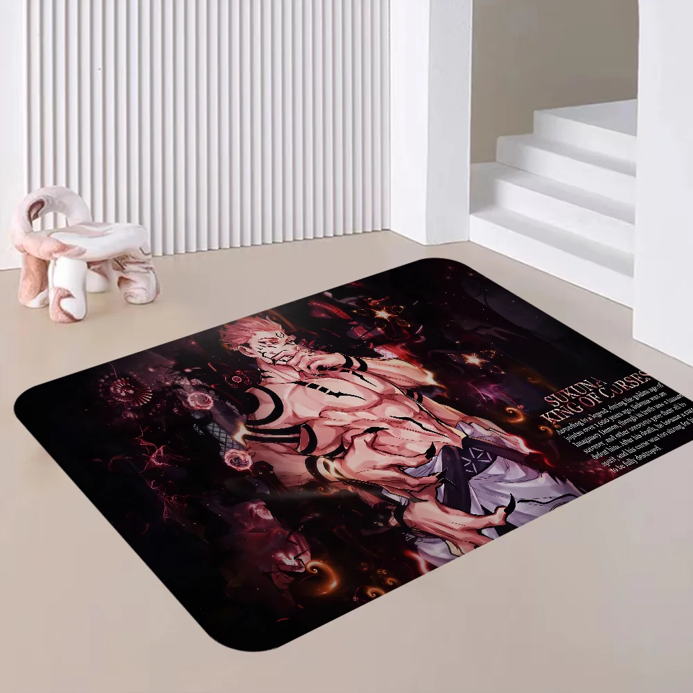 Anime Jujutsu Kaisen Ryomen Sukuna Entrance Door Mat Washable Non-Slip Living Room Sofa Chairs Area Mat Kitchen Welcome Doormat