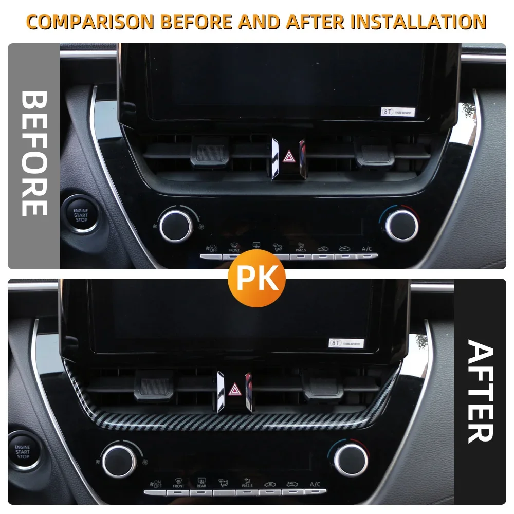 Middle AC Air Vent Navigation Strip Cover Trim Frame for Toyota Corolla E210 Corolla Cross 2019 - 2025 Car Styling Accessories