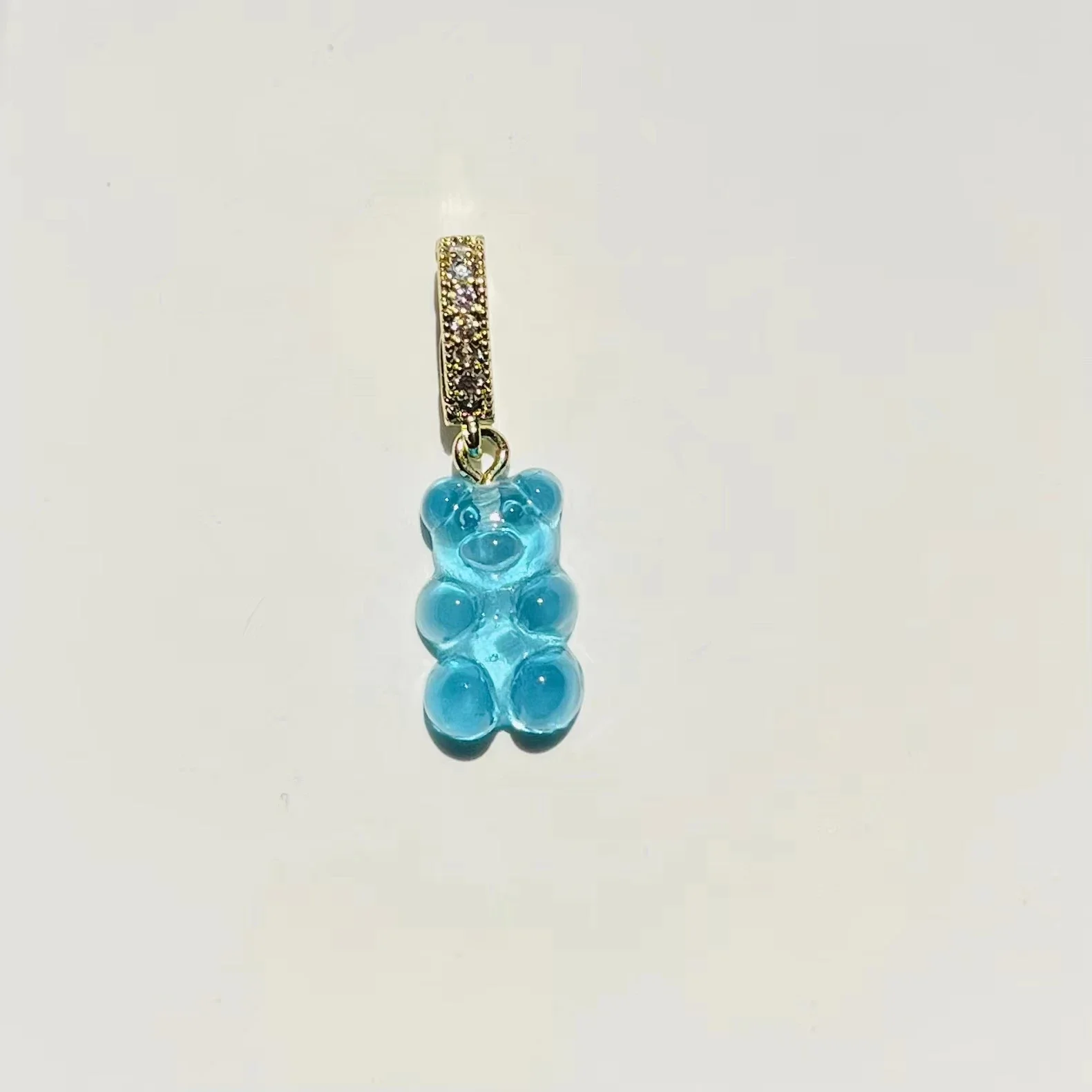 Crystal Bear Pendants for Women Necklace Gold Zircons Rainbow Color Transparent Resin Acrylic Gummy Bears Necklaces Jewelry