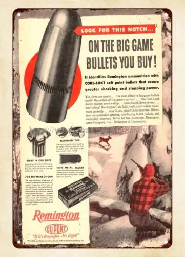 1948 Remington Ammunition metal tin sign man cave club metal wall decor sign