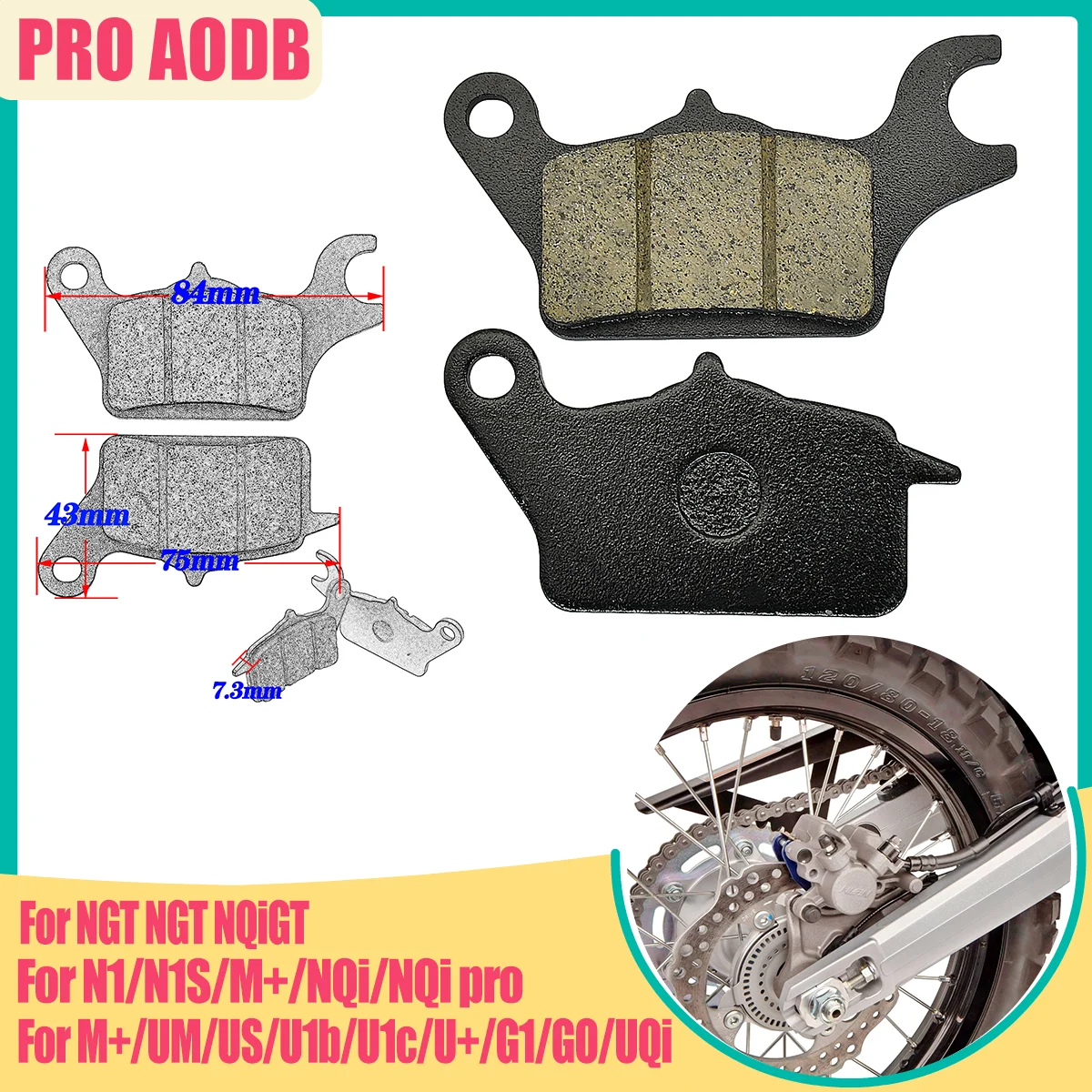 

Universal Parts For Niu N1/N1s Nqi Ngt M1 M+ NQi GT MQi Motocross Electric Scooter Original Rear Brake Pad Shoe Disc Brake Pads