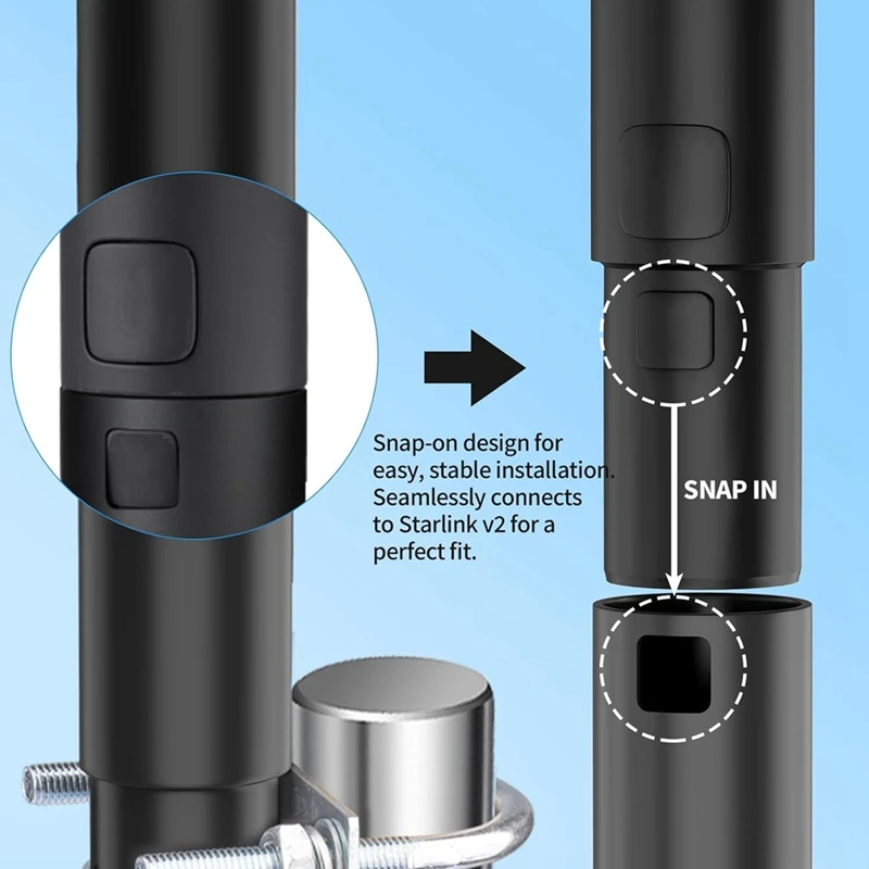 Pole Mount,Pipe Adapter Alloy Mount Kit For Starlink Dish Antenna Mast Pole Satellite Mast