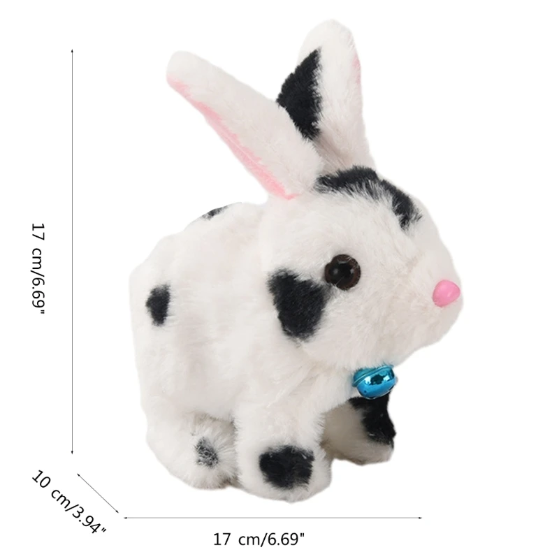 Animal peluche, conejo que camina, lindo juguete peluche eléctrico, grandes regalos para niños pequeños, niñas y niños