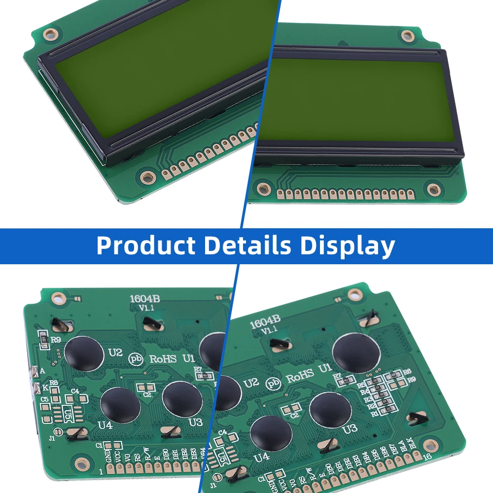 European Yellow Green Film 1604B Liquid Crystal Display 04*16 3.6 Inches 16PIN ST7066U Character LCD Screen Quality Assurance
