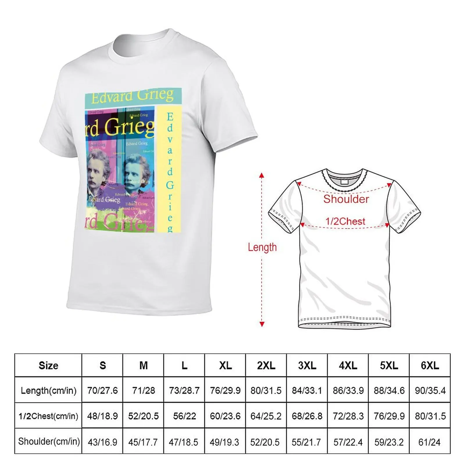Edvard Grieg portrait, composer T-Shirt t shirt man plain t shirts for man graphic vintage printed t shirts for man T-shirt