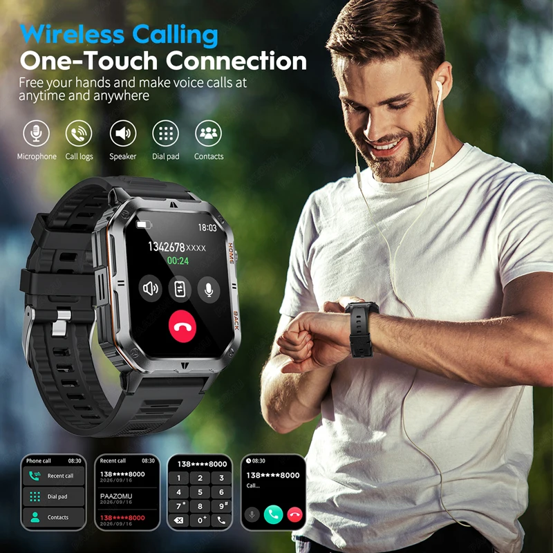 2025 New Smart Watch Men 1000mAh Ultra Large Battery 3ATM Professional Waterproof 2.01" HD Display Outdoor Sports Smartwatch Men - Image 3