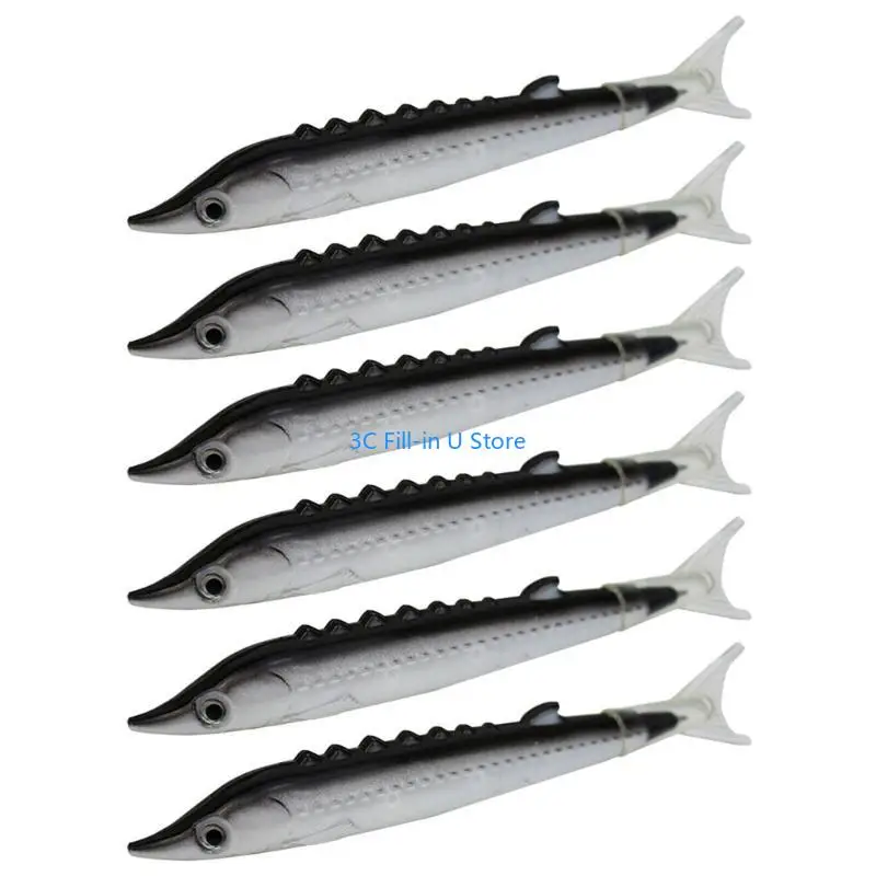 G8TA 6Pcs Fish Shaped Ballpoint Pen Write Smoothly for Kid Student Reward Stocking Fillers