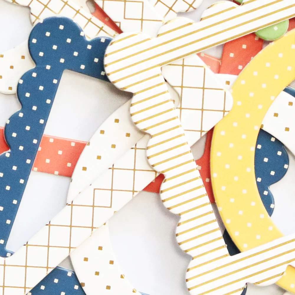 Creative Path 12 Stück Polka Dot Scrapbooking Fotorahmen-Aufkleber, hohle Papprahmen-Dekorationen für Bastelarbeiten und Journaling – Detail 6