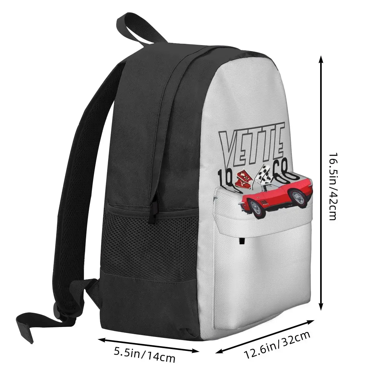 1968 Red Corvette C3 Convertible Classic Car Backpacks Boys Girls Bookbag Students School Bags Laptop Rucksack Shoulder Bag