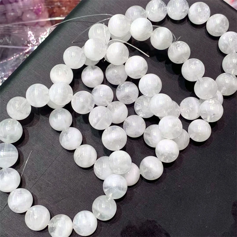 13MM Natural White Garden Quartz Bracelet Fashion Charm Mascot Couples Exquisite Jewelry Men Women Holiday Gift Personality 1PCS