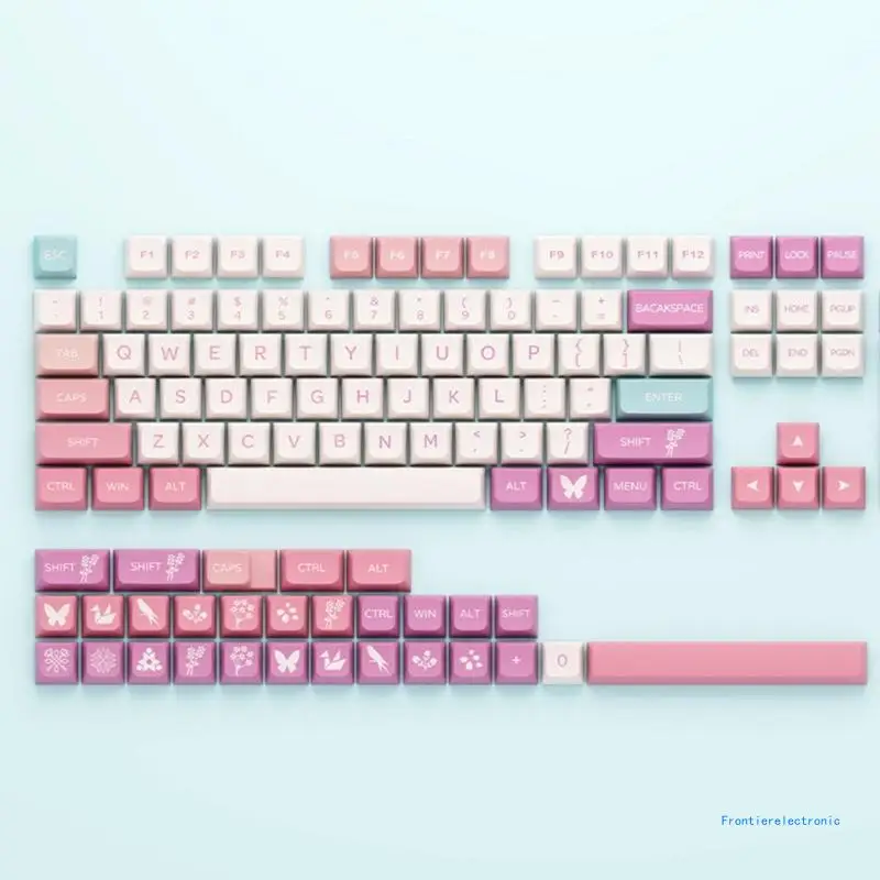 Thick PBT Dye SUB XDA Keycaps 134 Keys Keycap Pink Sunset For 61/64/68/84/87/96 DropShipping