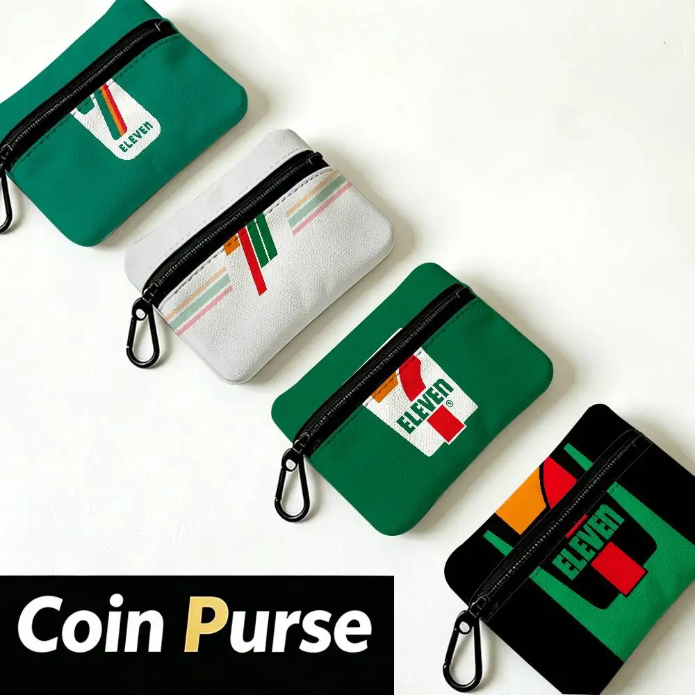 7-E-ELEVENS Portable Oxford Fabric Mini Wallet Carabiner Design Small Coin Bag For Cards Keys Earphones