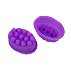 New 3D Handmade Silicone Soap Molds Massage Therapy Bar Molding Tray Oval Shape Mould DIY Resin Craft